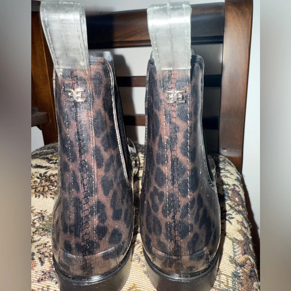 Sam Edelman Tinsley Leopard Print Chelsea Rain Boots | Size 7